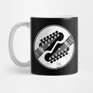 Electric Guitar Headstock Circle Dark Theme Mug